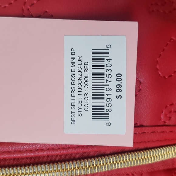 NWT Juicy By Juicy Couture Crowd Pleaser So Cute Crimson Red ♥ Backpack . - Picture 10 of 17